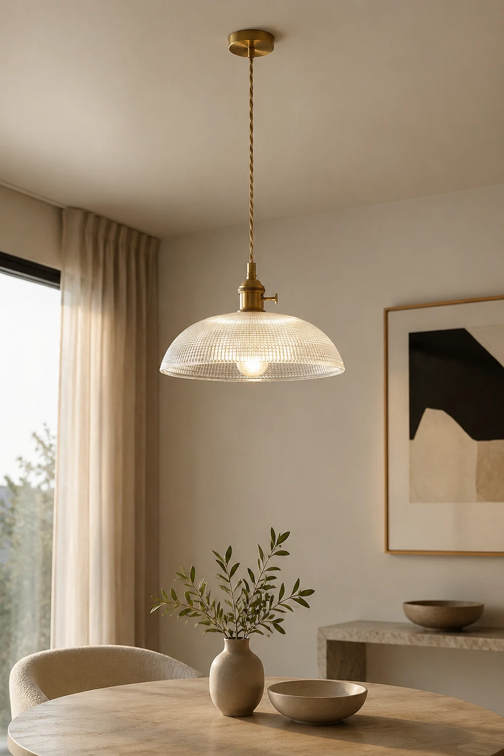 Ribbed Spiral Pendant Light - Lumpaz