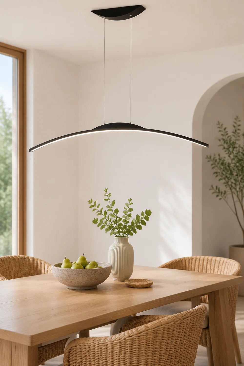 Minimalist Linear Metal Remote Control Pendant Light - Lumpaz