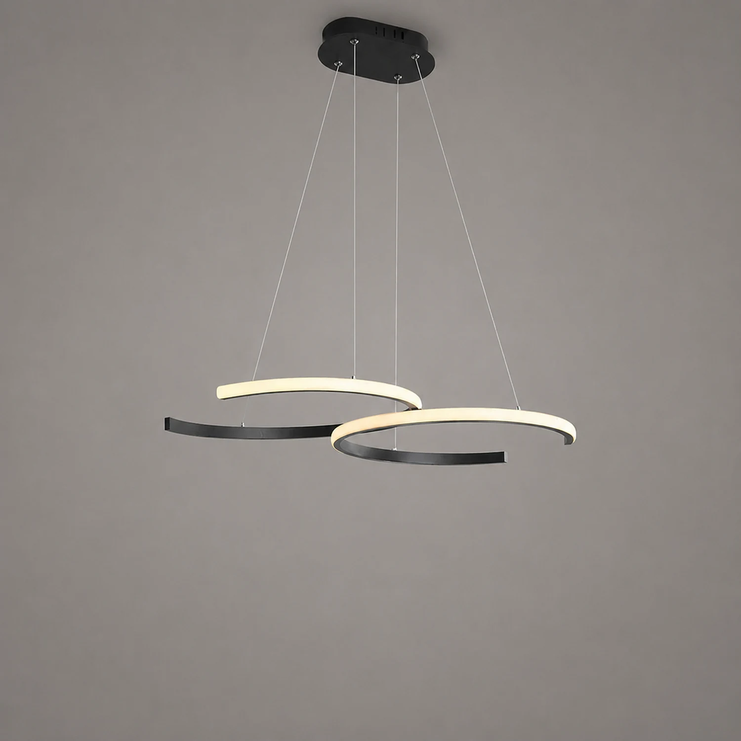 Modern Minimalist Pendant Light, Double-C - Lumpaz