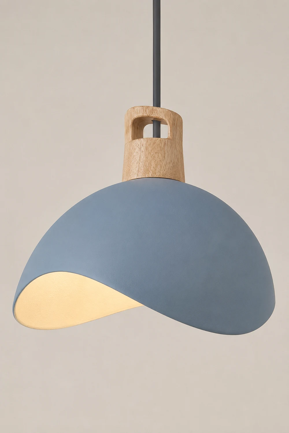 Morandi Colorful Shade Single Pendant Lights, Wood & Metal - Lumpaz