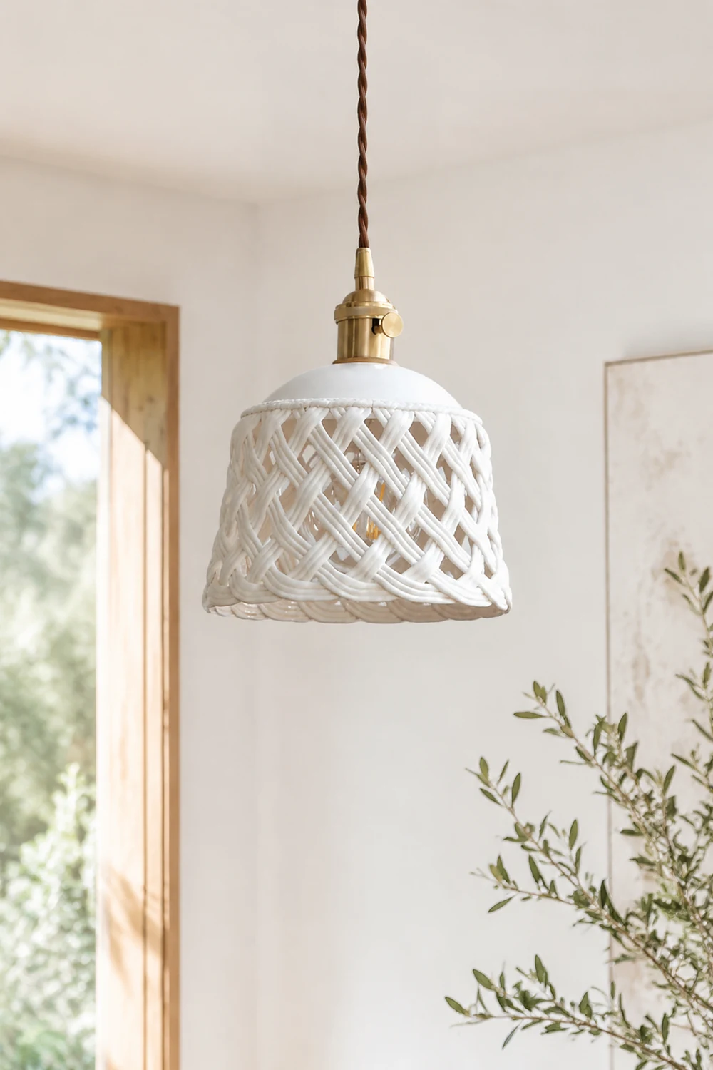 Openwork Ceramic Pendant Lamp - Lumpaz
