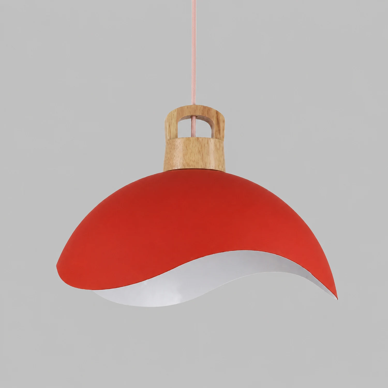 Morandi Colorful Shade Single Pendant Lights, Wood & Metal - Lumpaz