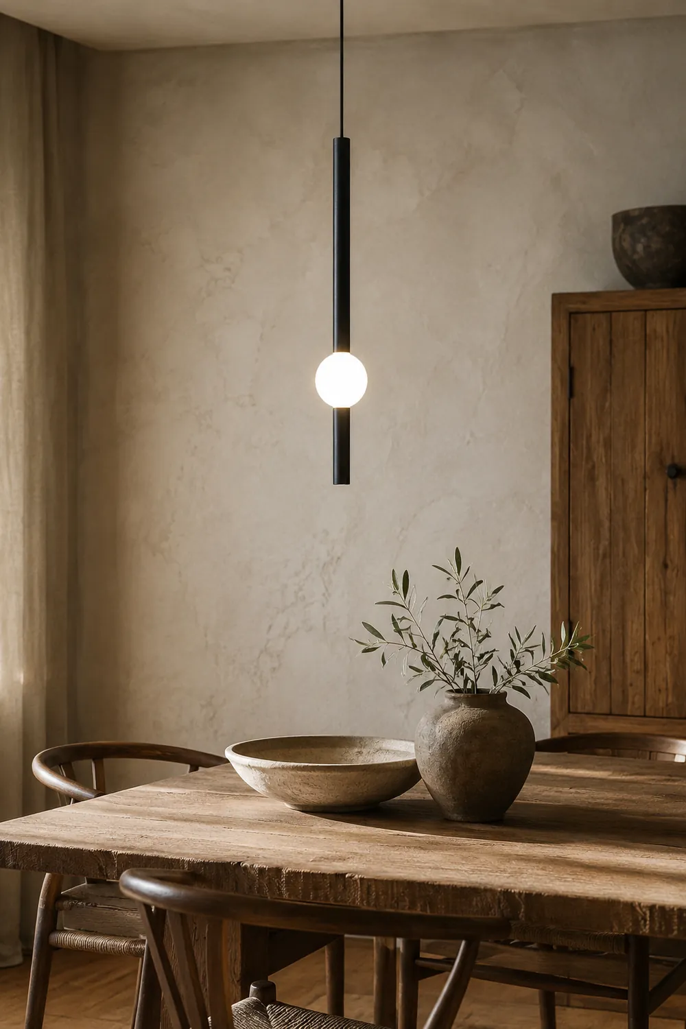 Carr Minimalist Linear Globe Glass Pendant Light, Bedroom - Lumpaz