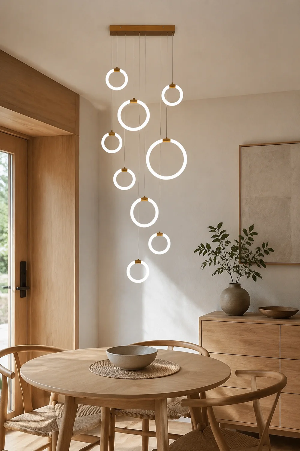 Jibril Minimalist Staircase Ring Metal Pendant Light - Lumpaz