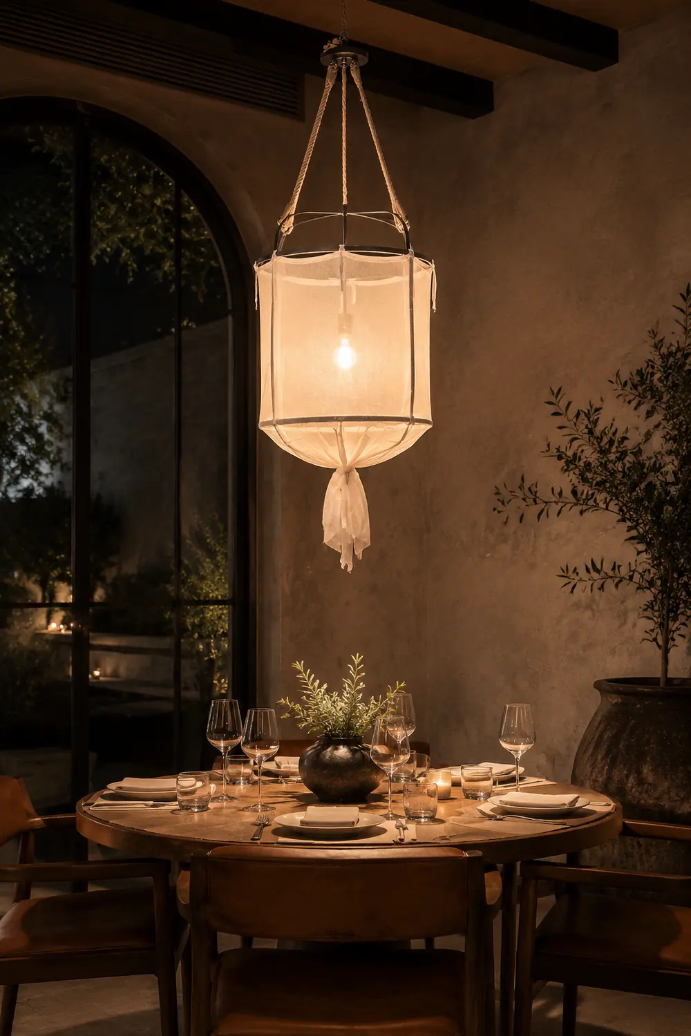Provence Linen Pendant Light - Lumpaz