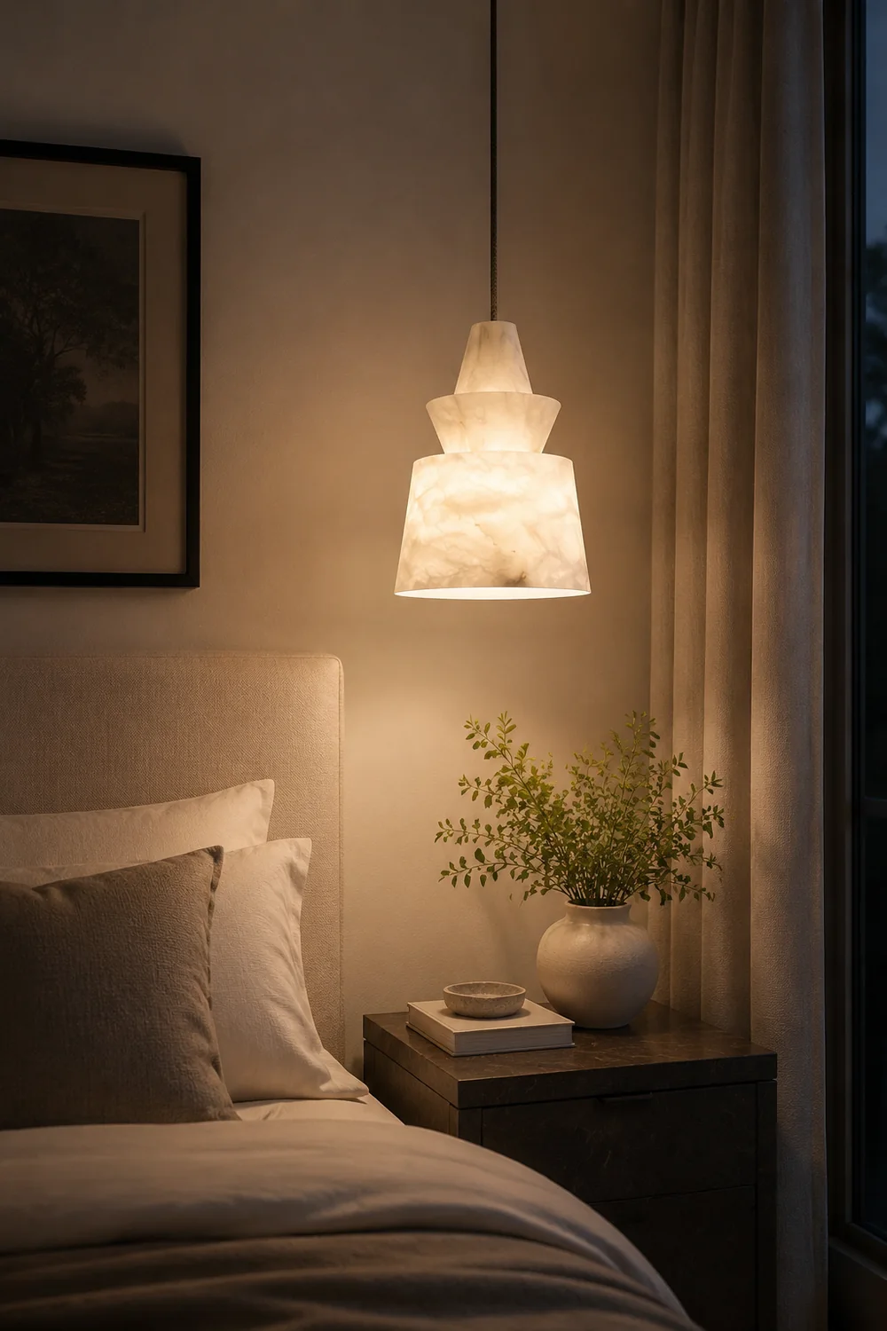 White Alabaster  Pendant Light - Lumpaz