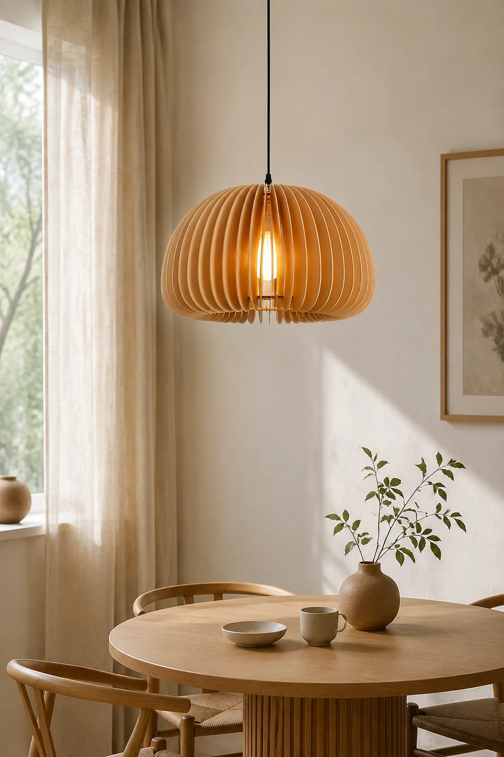 Wooden Pumpkin Pendant Lamp - Lumpaz