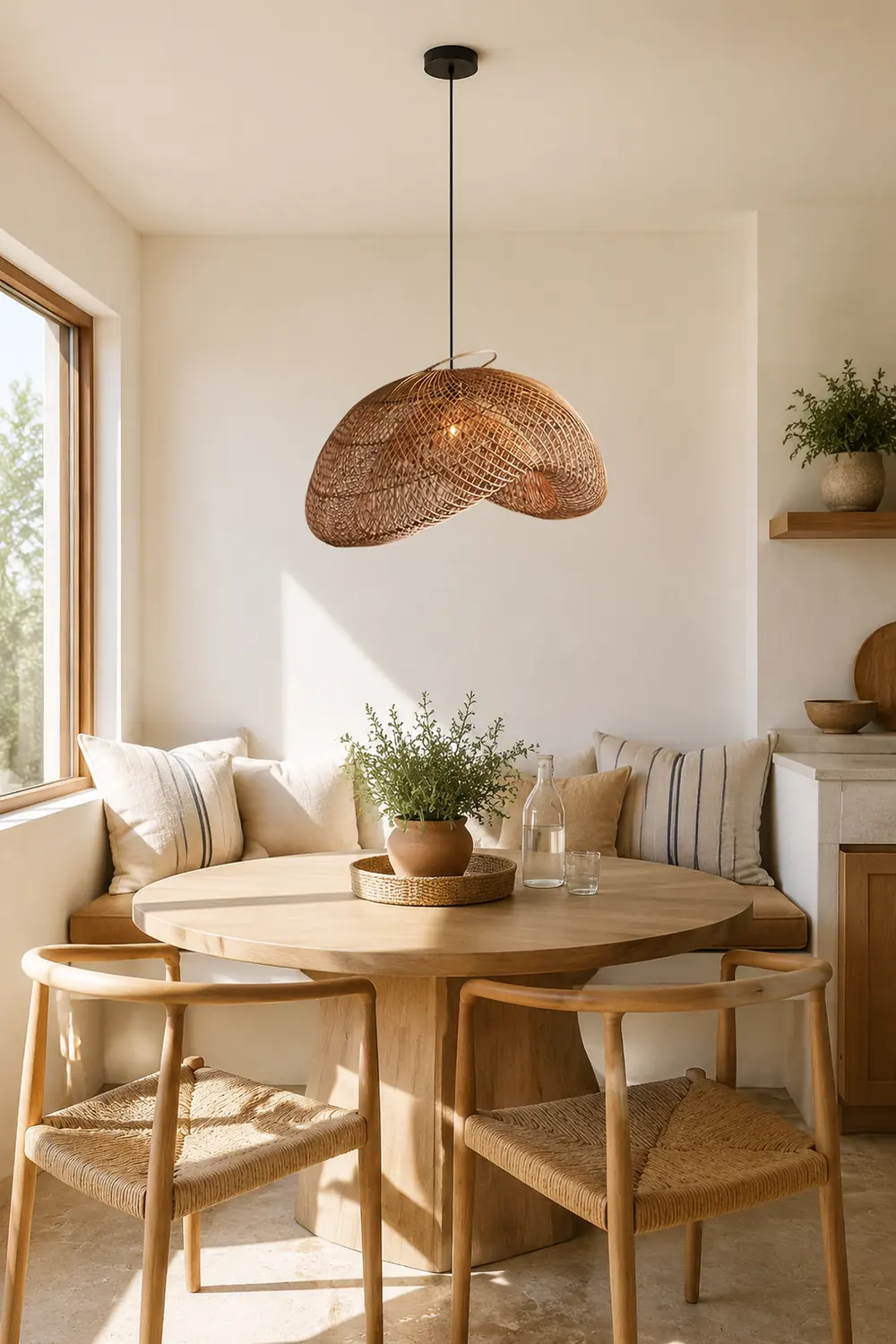 Rattan Wave Pendant Light - Lumpaz