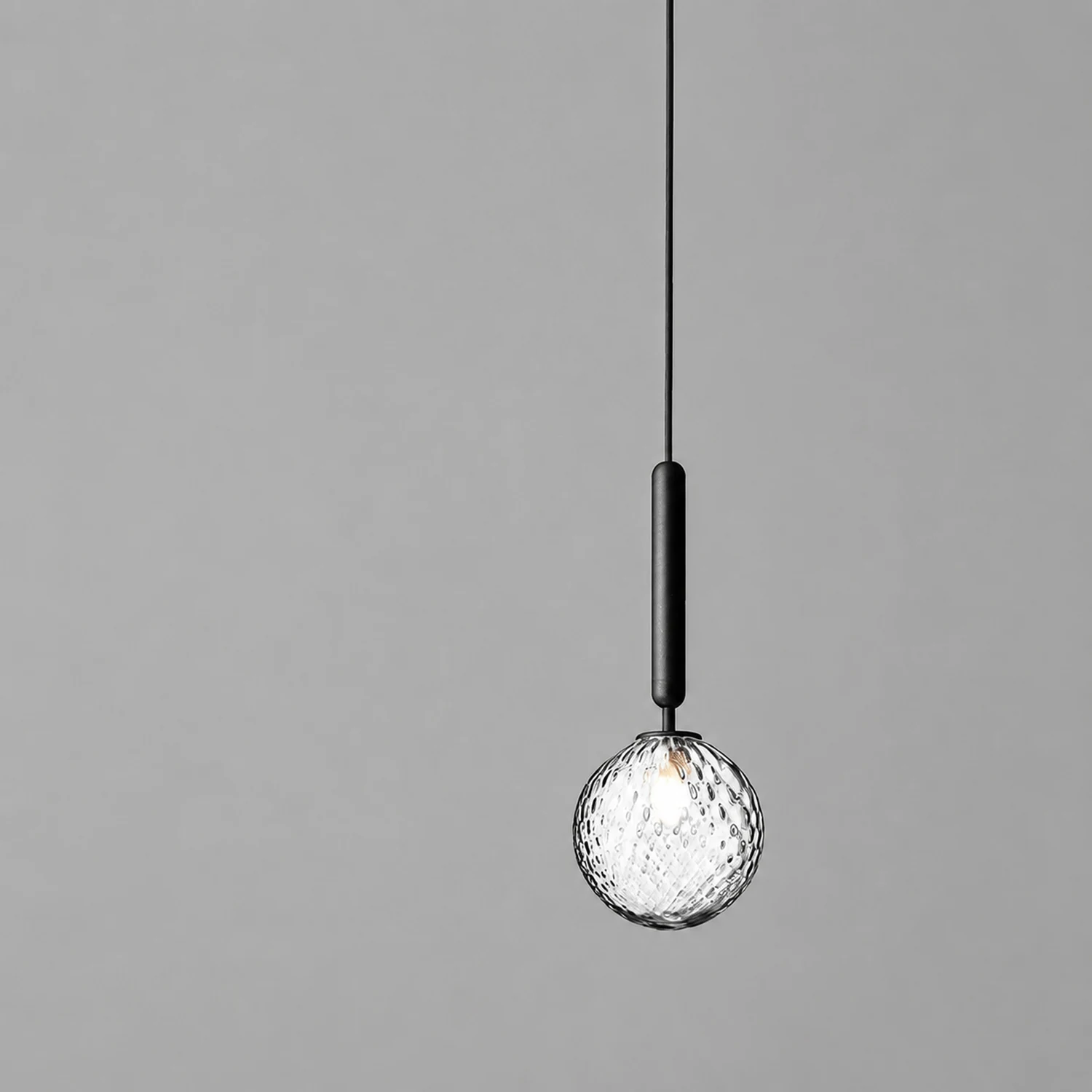 Valentina Modern Glass Ball Pendant Light, White/Clear - Lumpaz