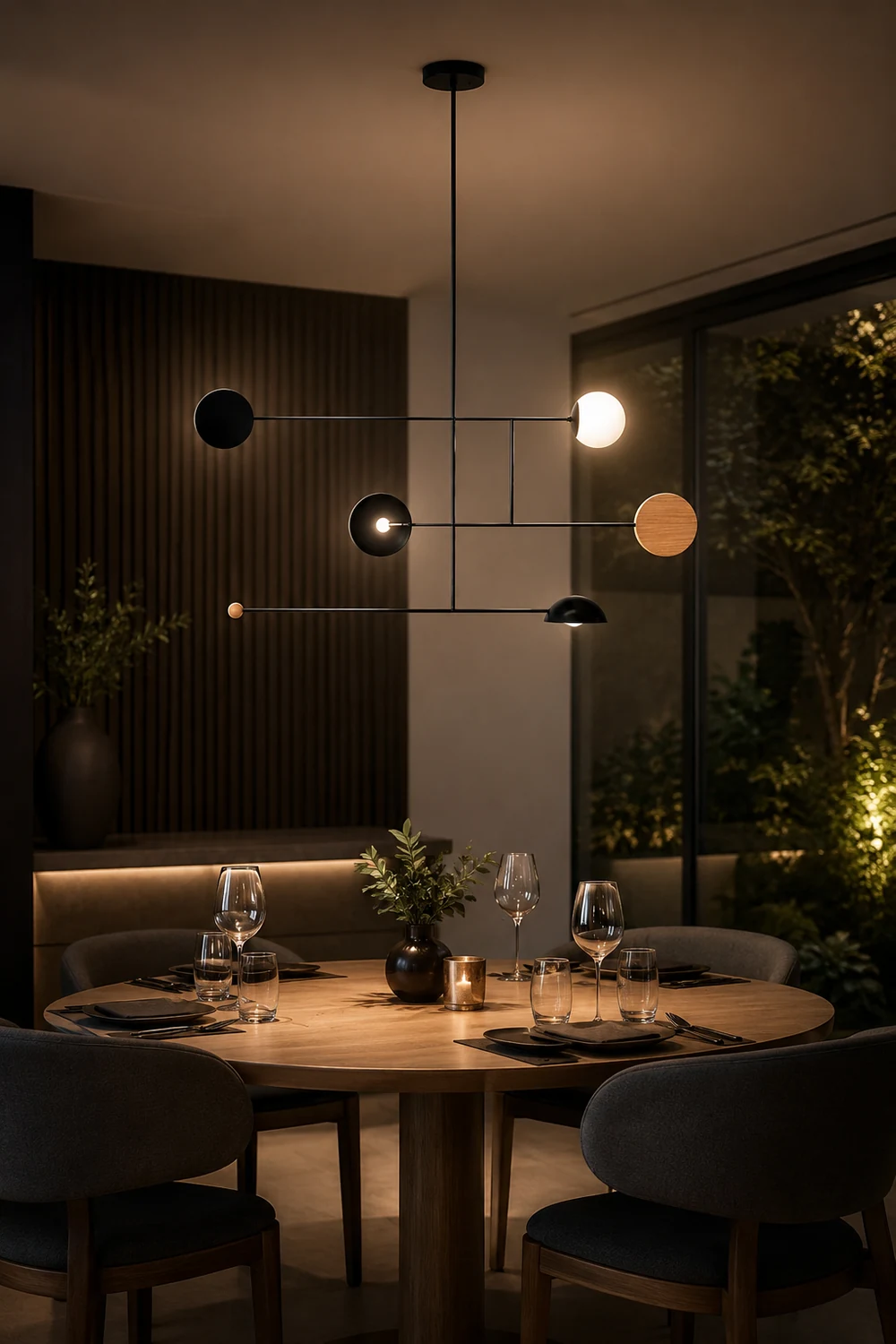 Avi Minimalist Round Metal Led Pendant Light, Living Room - Lumpaz