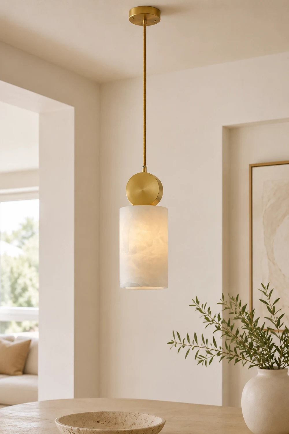 Etruscan Aabaster Pendant Light - Lumpaz