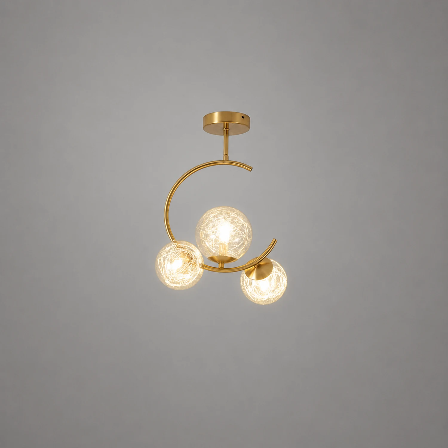 Valentina Modern Glass Globe Pendant Light, Metal & Glass, 3 Style - Lumpaz