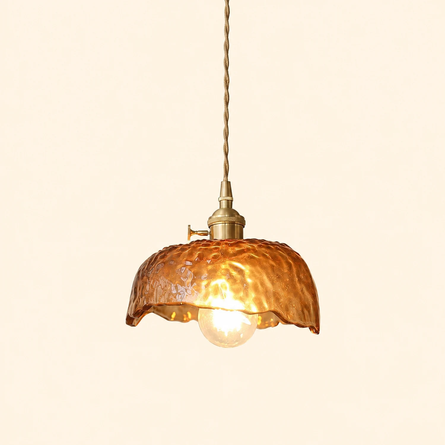 Vintage Brown Glass Pendant Light - Lumpaz