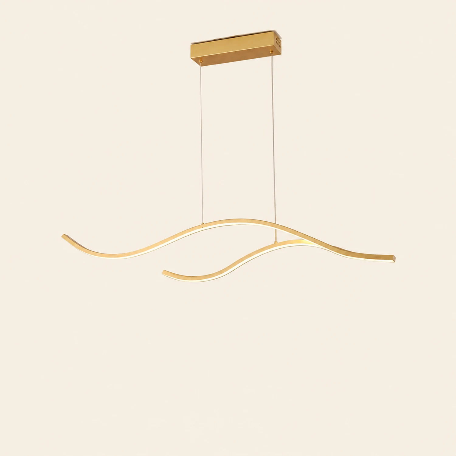 Curved Linear Pendant Light, Black/Gold - Lumpaz