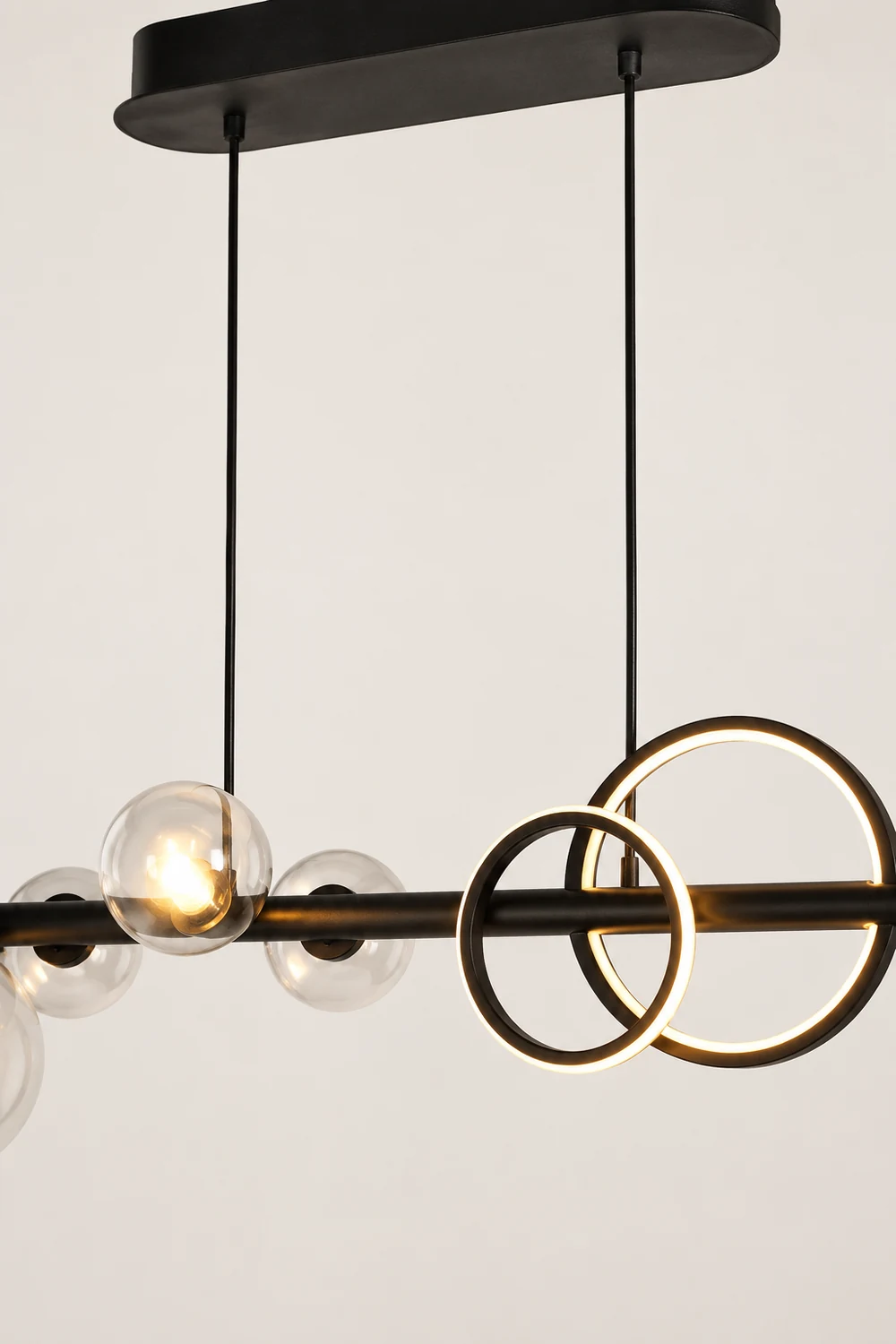 Valentina Pendant Light Bubble Circle Modern, Metal, Black/Gold, Bedroom - Lumpaz