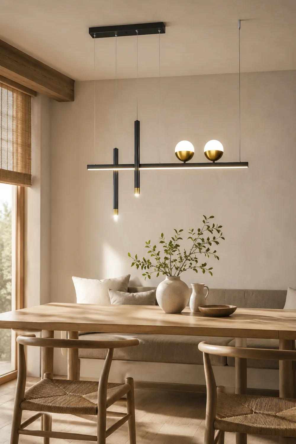 Madina Modern Globe Metal/Acrylic Pendant Light, Dining Room - Lumpaz