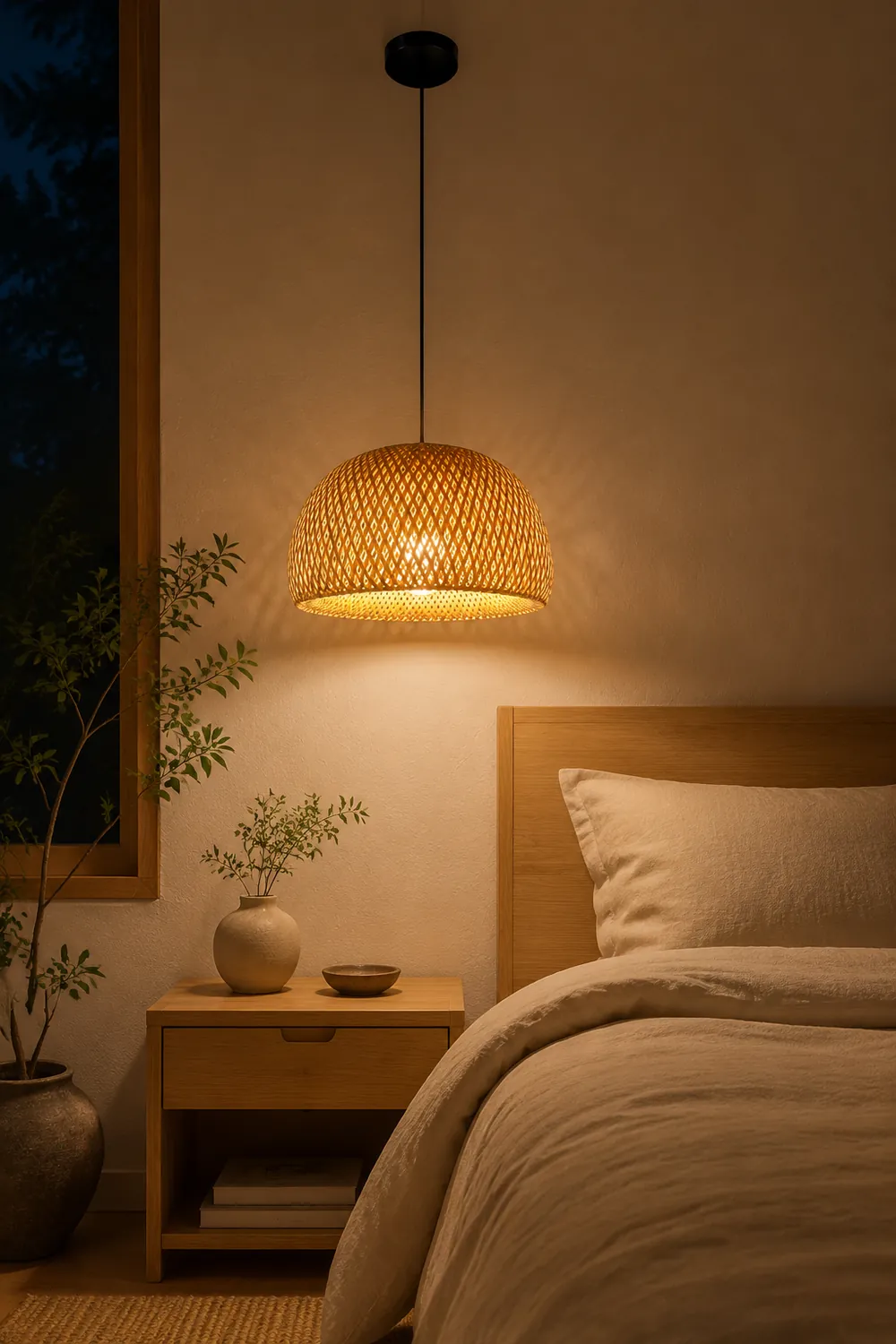 Bamboo Braided Pendant Lamp - Lumpaz