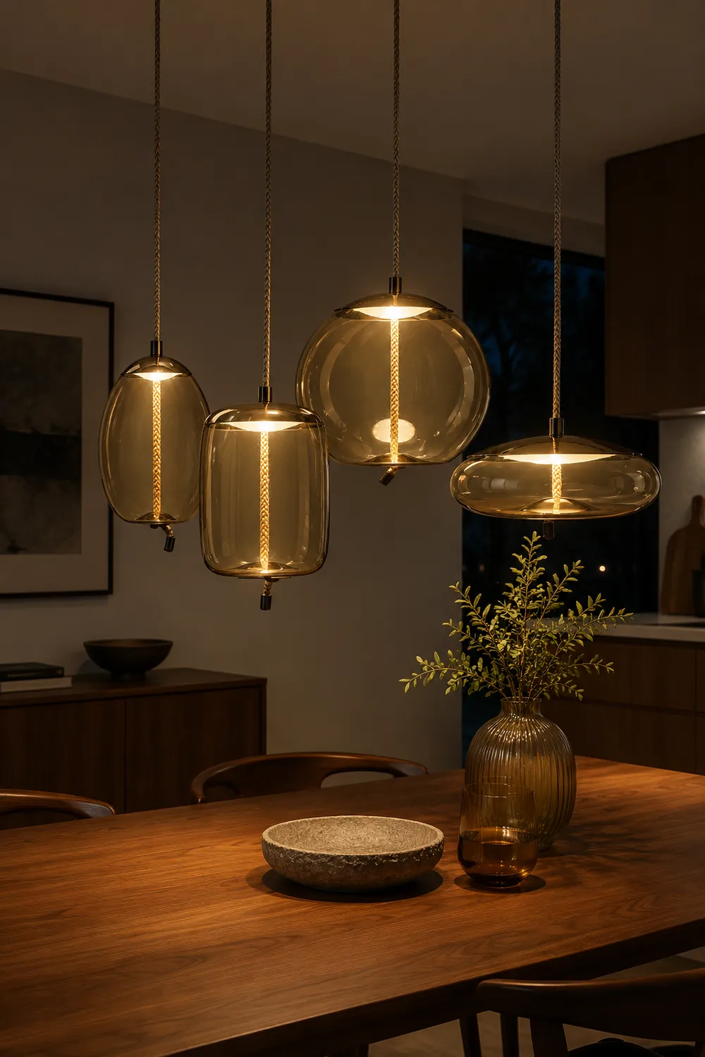 Valentina Nordic LED Pendant Light, Decorative Glass - Lumpaz