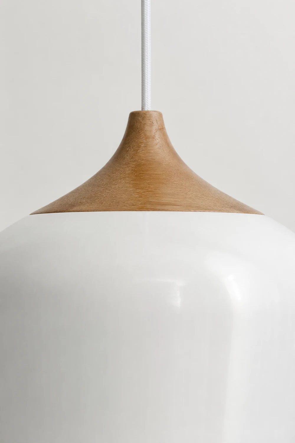 Nazifa Minimalist Metal/Wood Pendant Light, Black/White - Lumpaz
