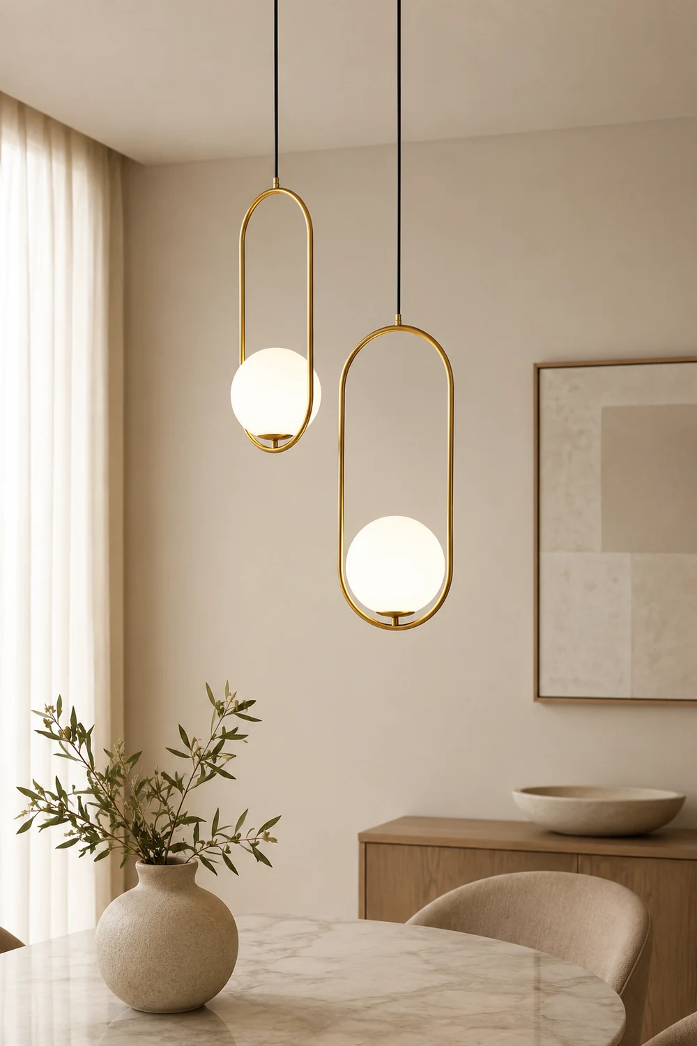 Valentina Globe Pendant Light, Gold/Black - Lumpaz