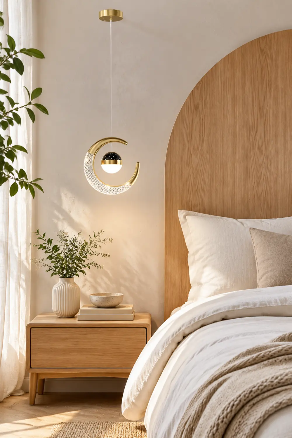 Madina Modern LED Pendant Light Starry, Black/Gold - Lumpaz