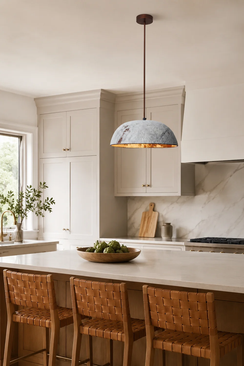Half Dome Vintage Ceramic Pendant Lamp - Lumpaz