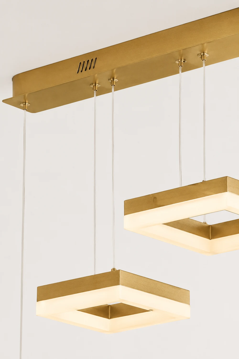 Raheel Modern Gold Cluster 3 Lights Pendant Light, Square - Lumpaz
