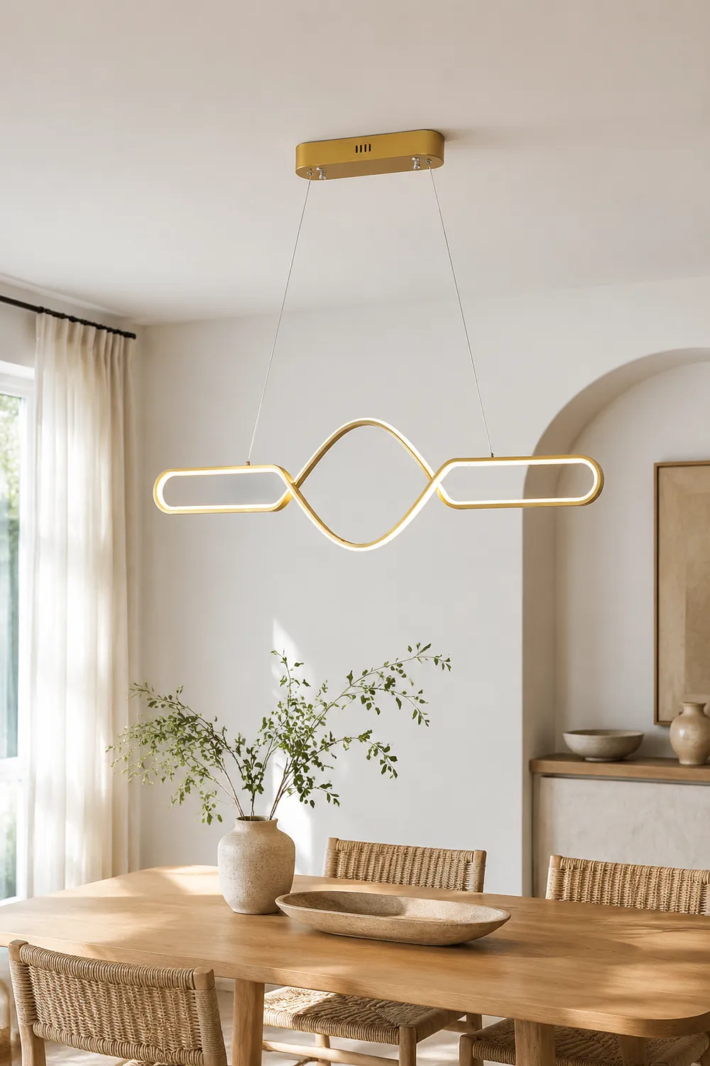 Bouvet Nordic Geometric Cross-Linear Pendant Light - Lumpaz