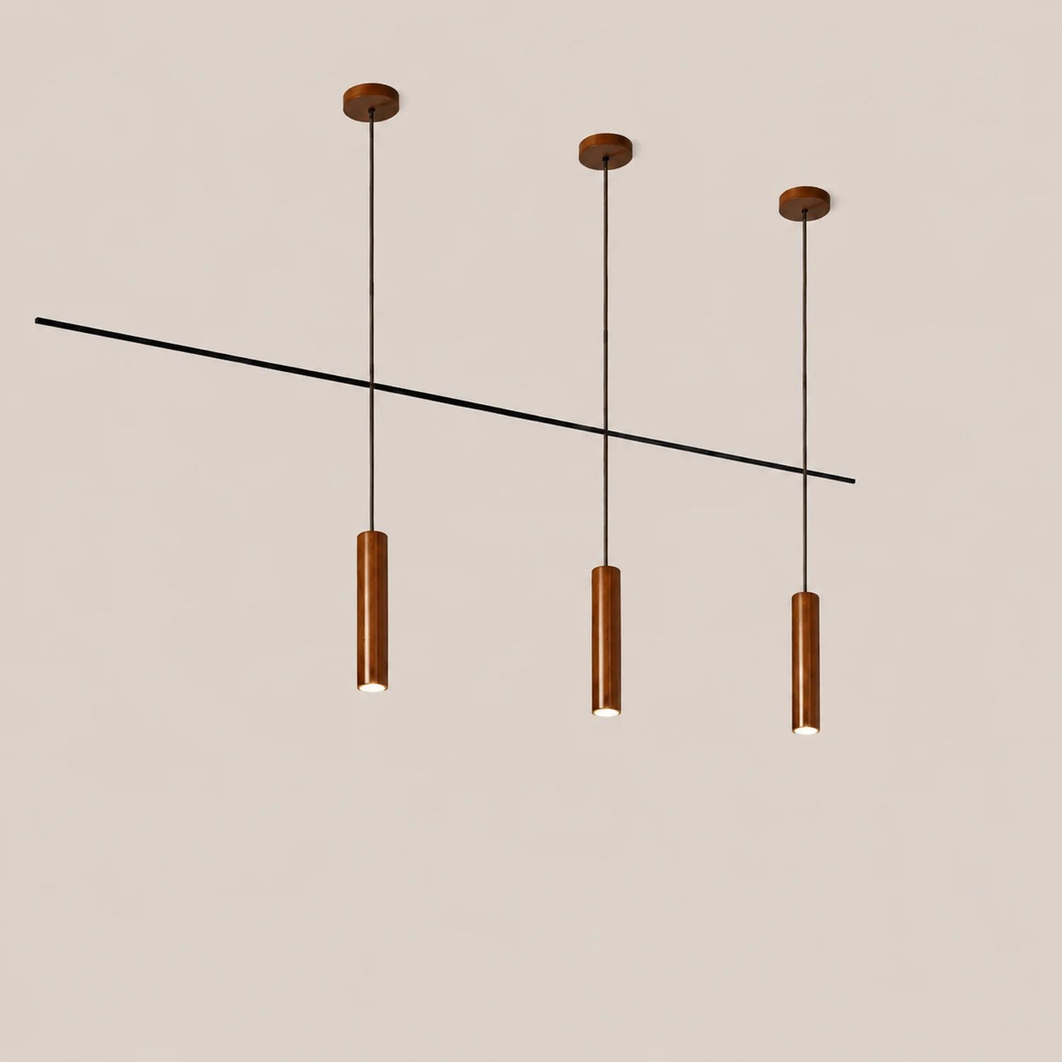 Ozawa Cylindrical Wood Pendant Light for Bedroom Kitchen Island - Lumpaz