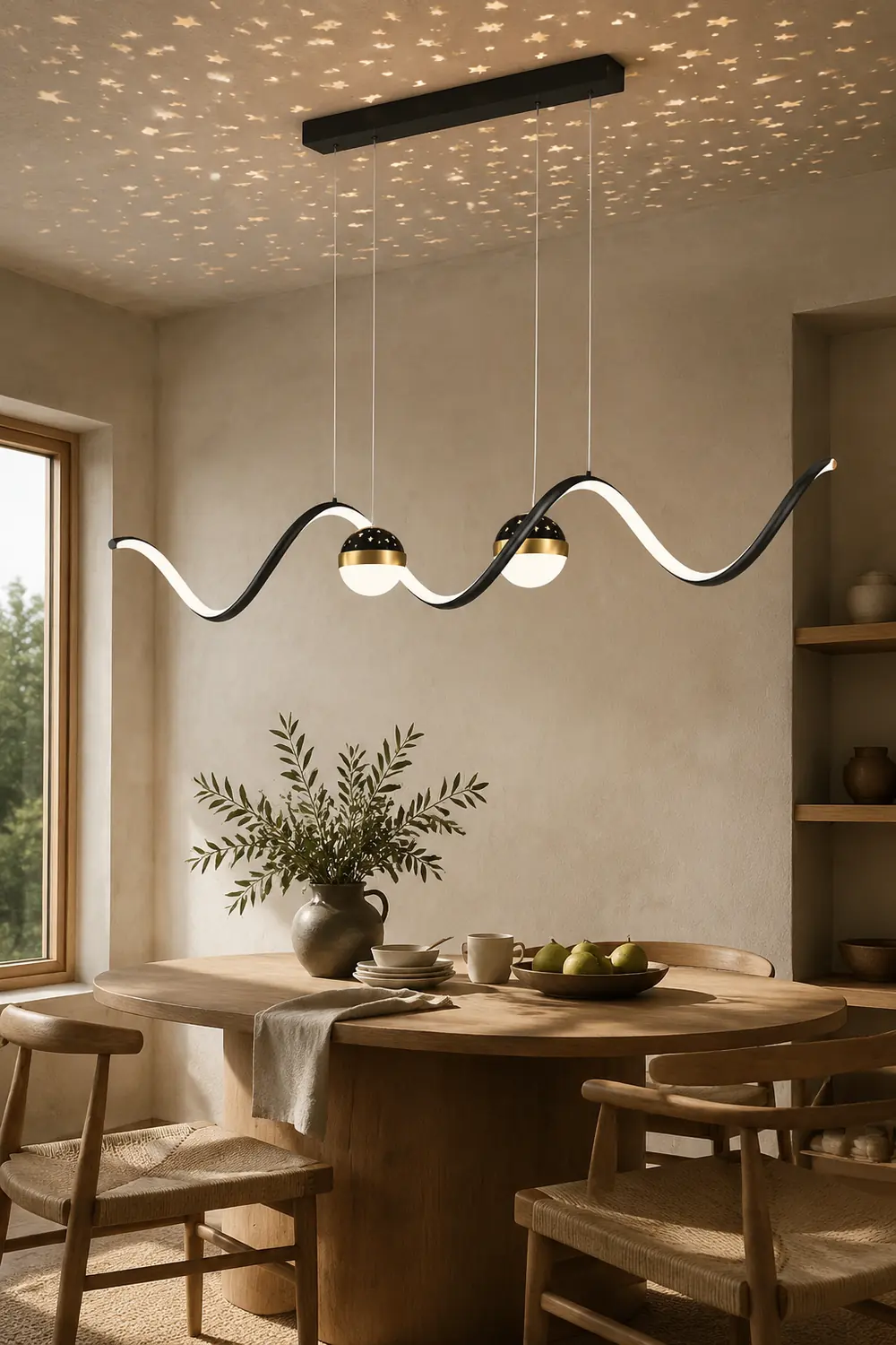 Madina Nordic Globe Wavy Metal/Acrylic Pendant Light - Lumpaz