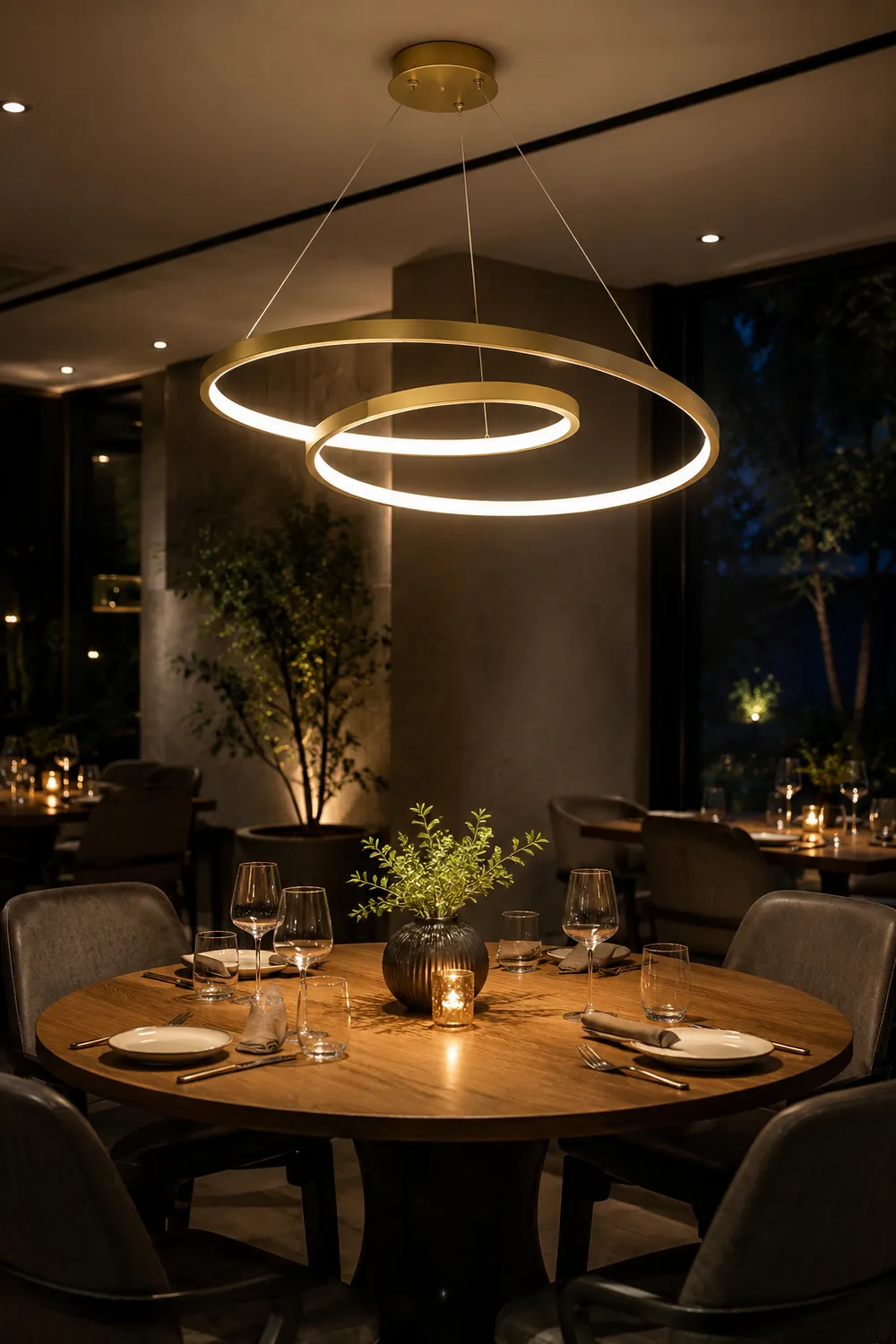 Arisha Pendant Light Curved Circle, Brass - Lumpaz