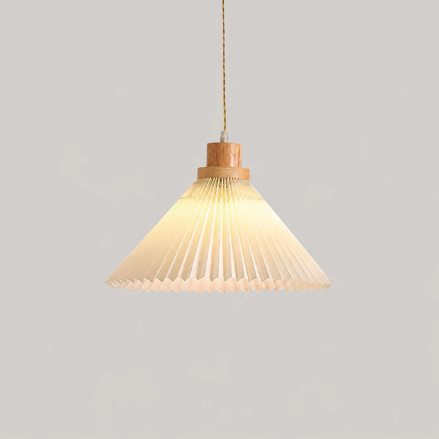 Pleated Wooden Pendant Light - Lumpaz