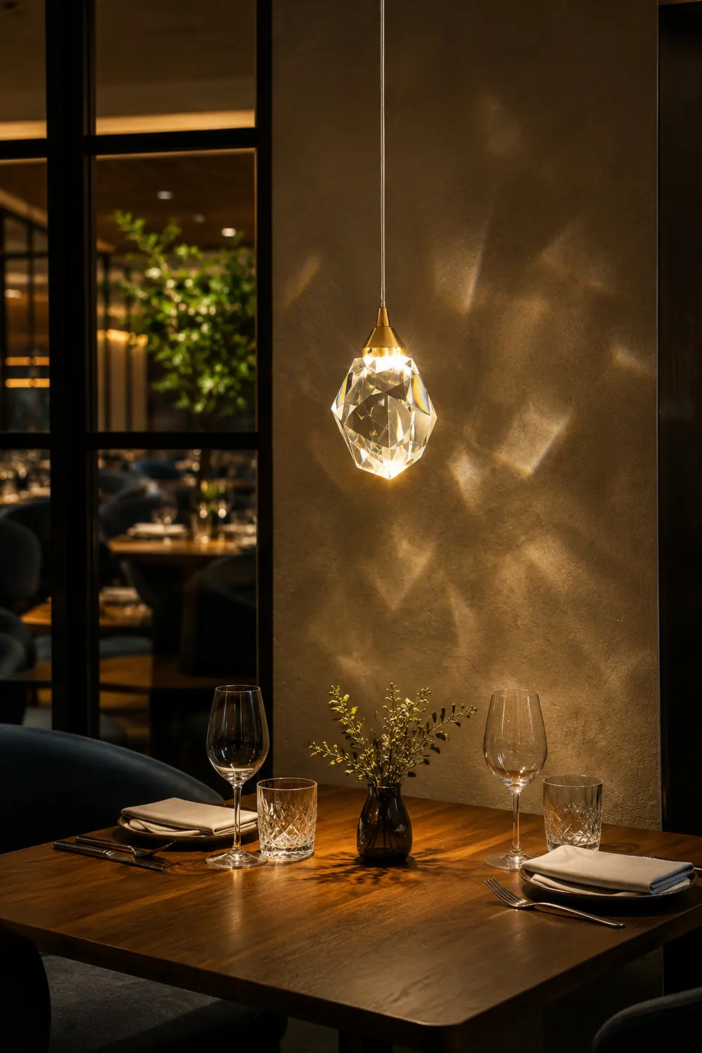 Kristy Moonshadow Crystal Pendant Light, Gold, Bedroom/Dining Room - Lumpaz