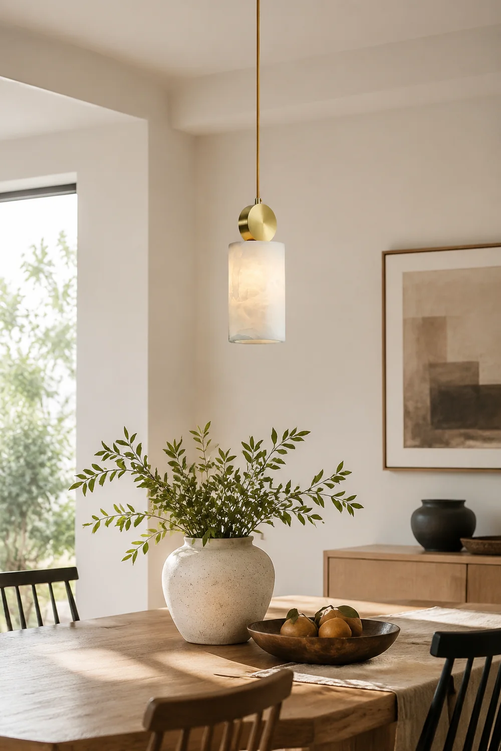 Etruscan Aabaster Pendant Light - Lumpaz