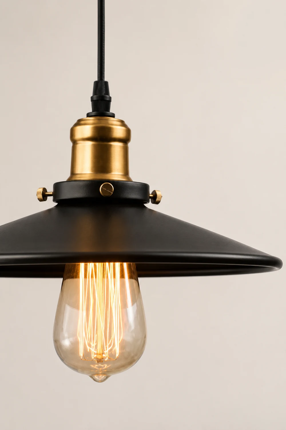 Alessio Modern Industrial Pot Metal Pendant Light, Black - Lumpaz