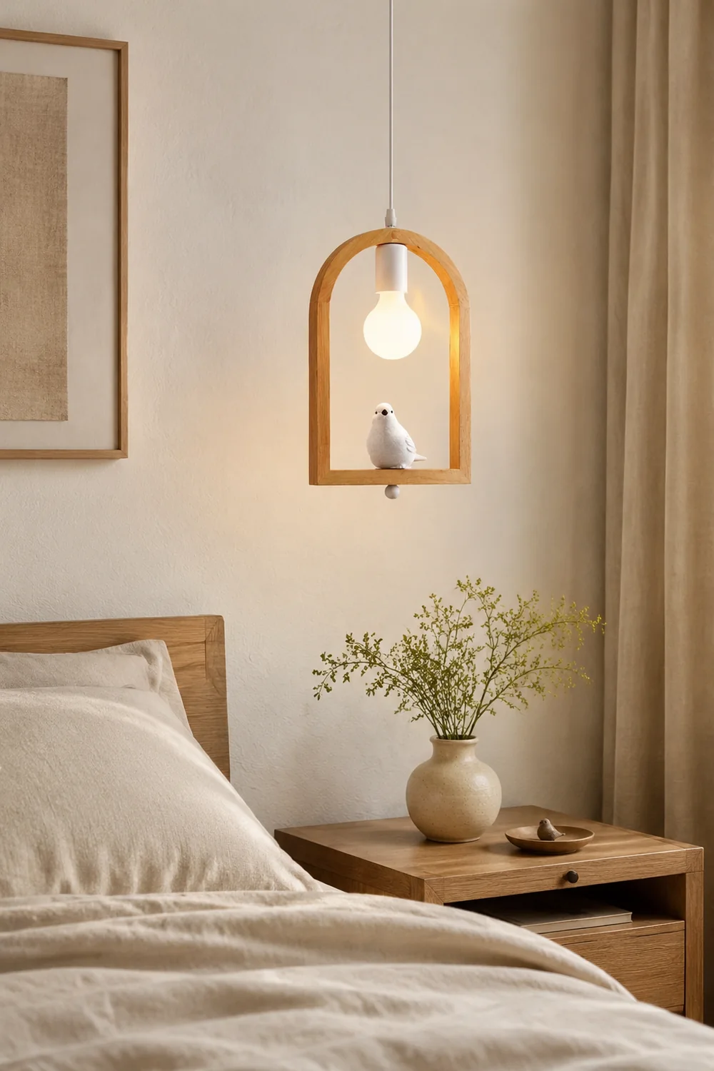 Wood Bird Resin Pendant Light - Lumpaz