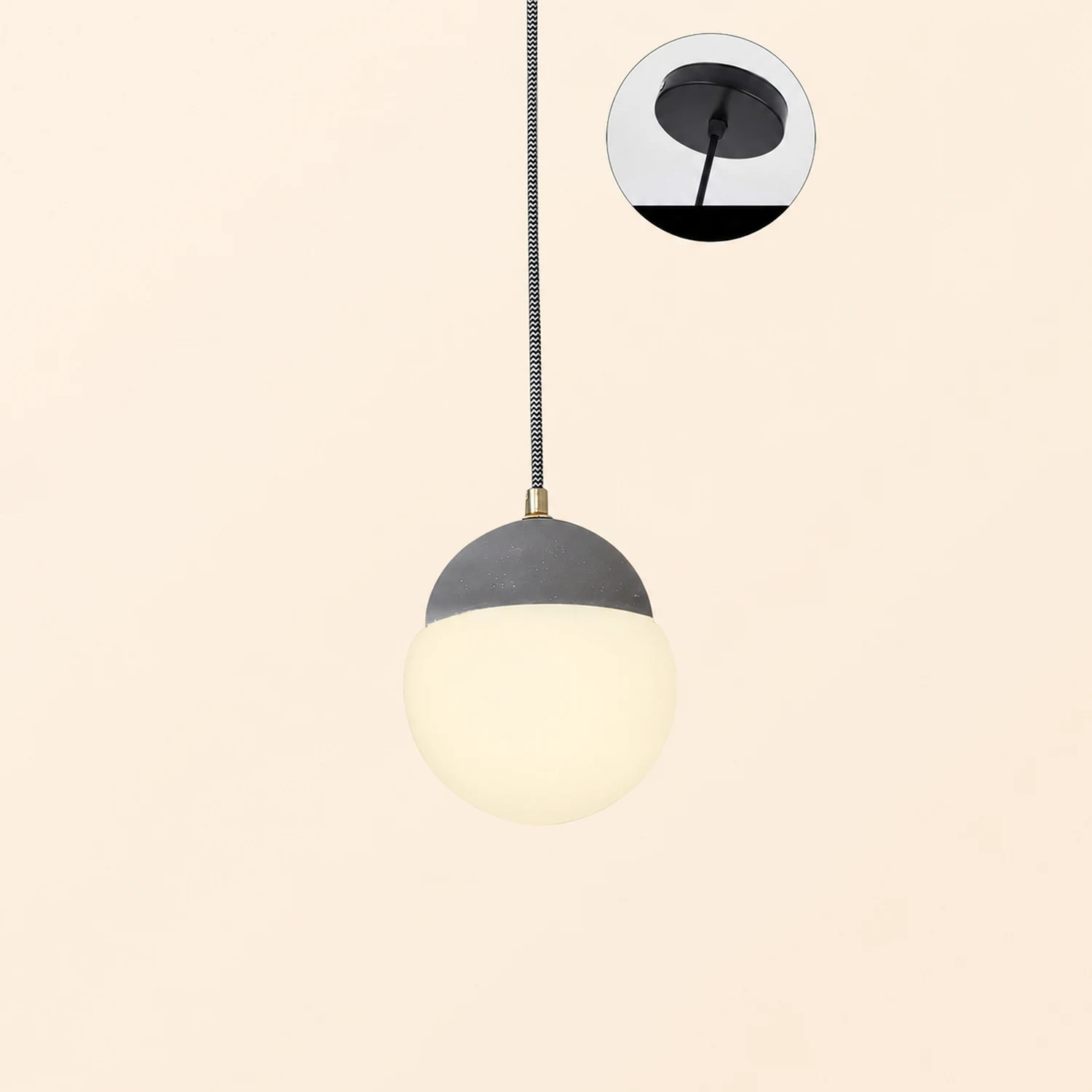 Cement Eclipse Pendant Lamp - Lumpaz