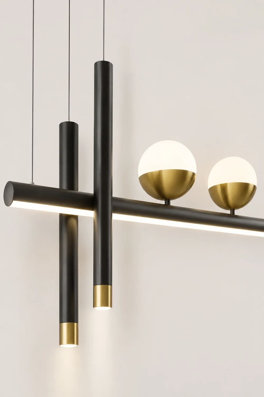 Madina Modern Globe Metal/Acrylic Pendant Light, Dining Room - Lumpaz