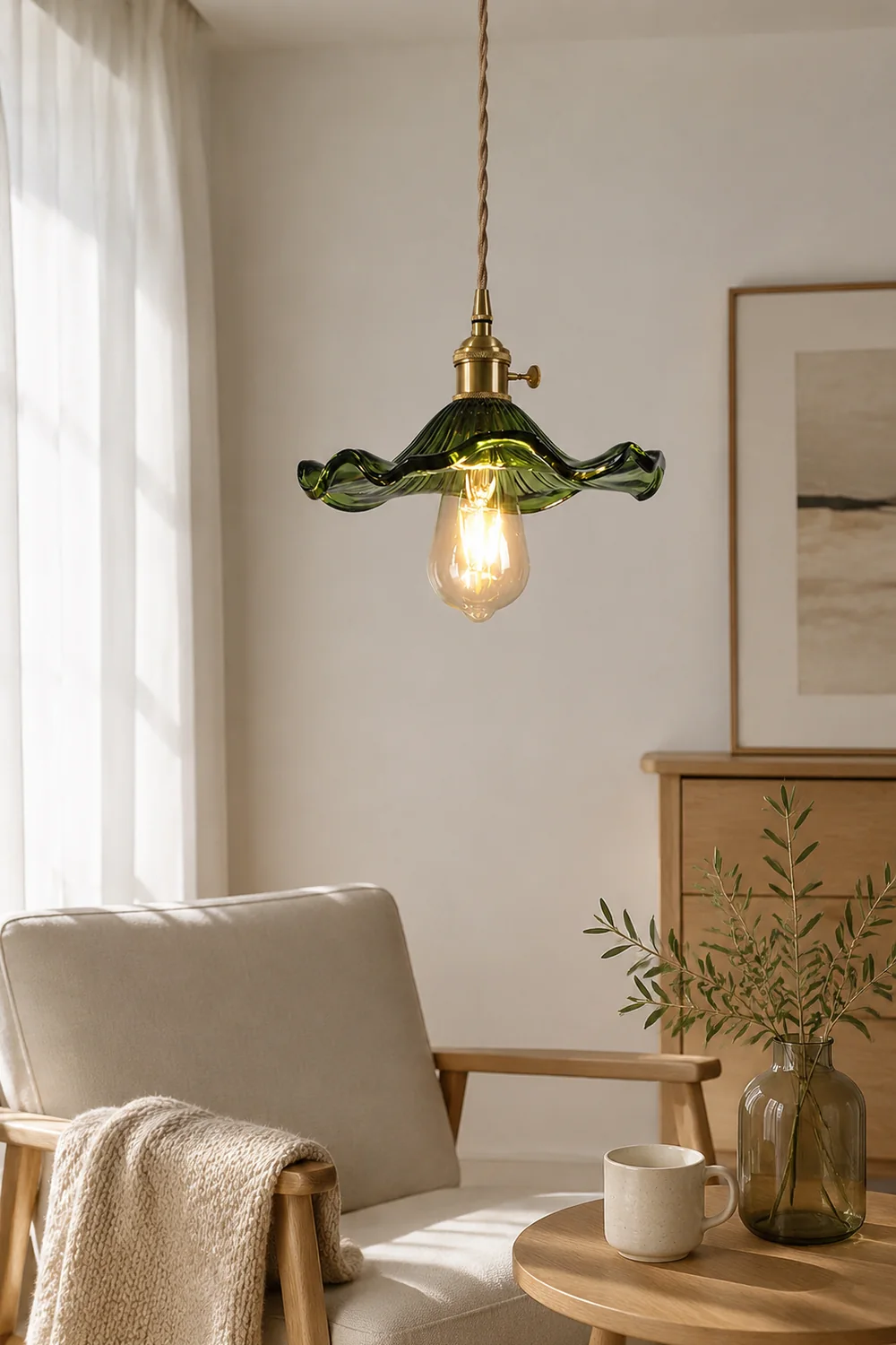 Glass Hibiscus Flower Pendant Light - Lumpaz