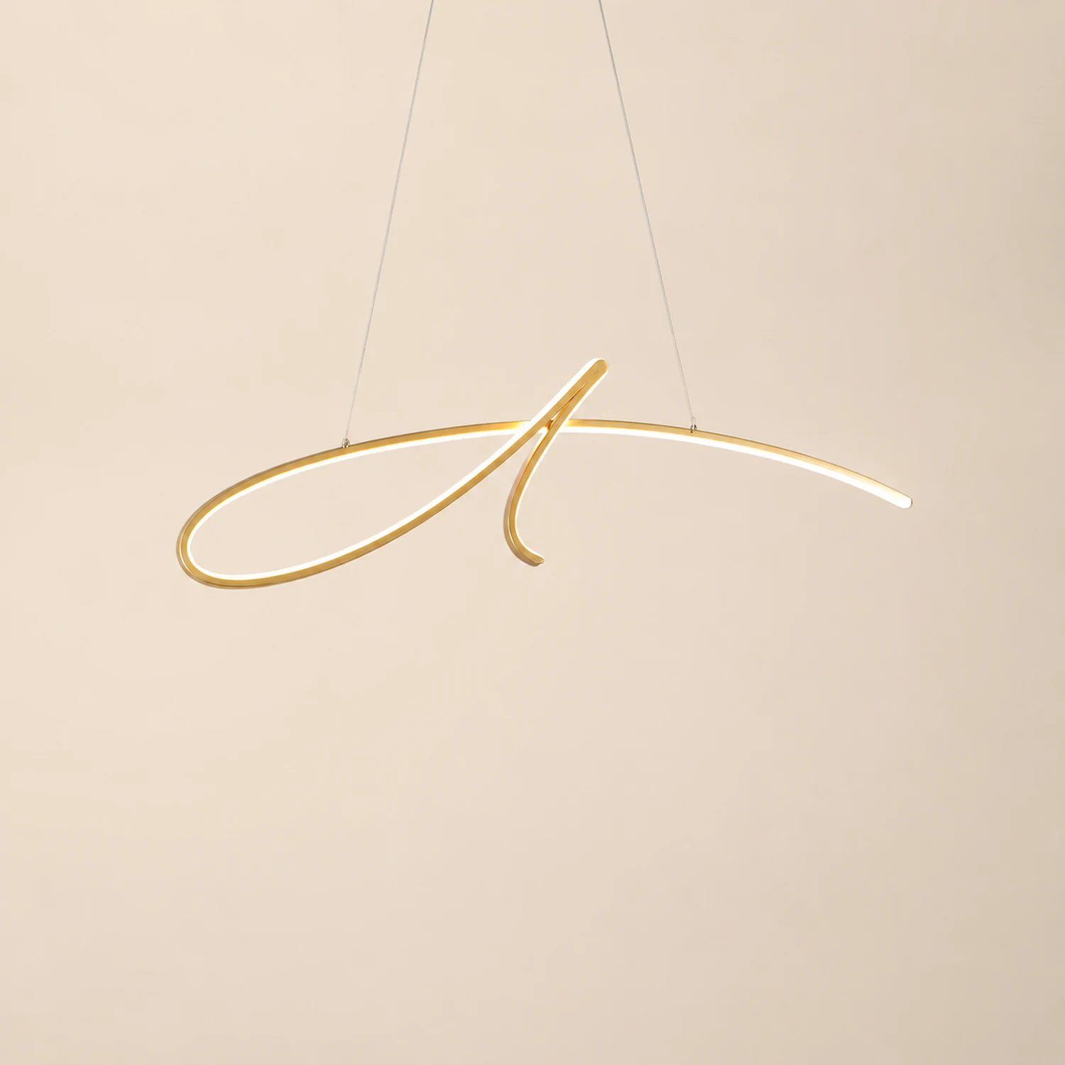 Pendant Light Irregular-curved Modern, Metal, Black/Gold, Restaurant - Lumpaz