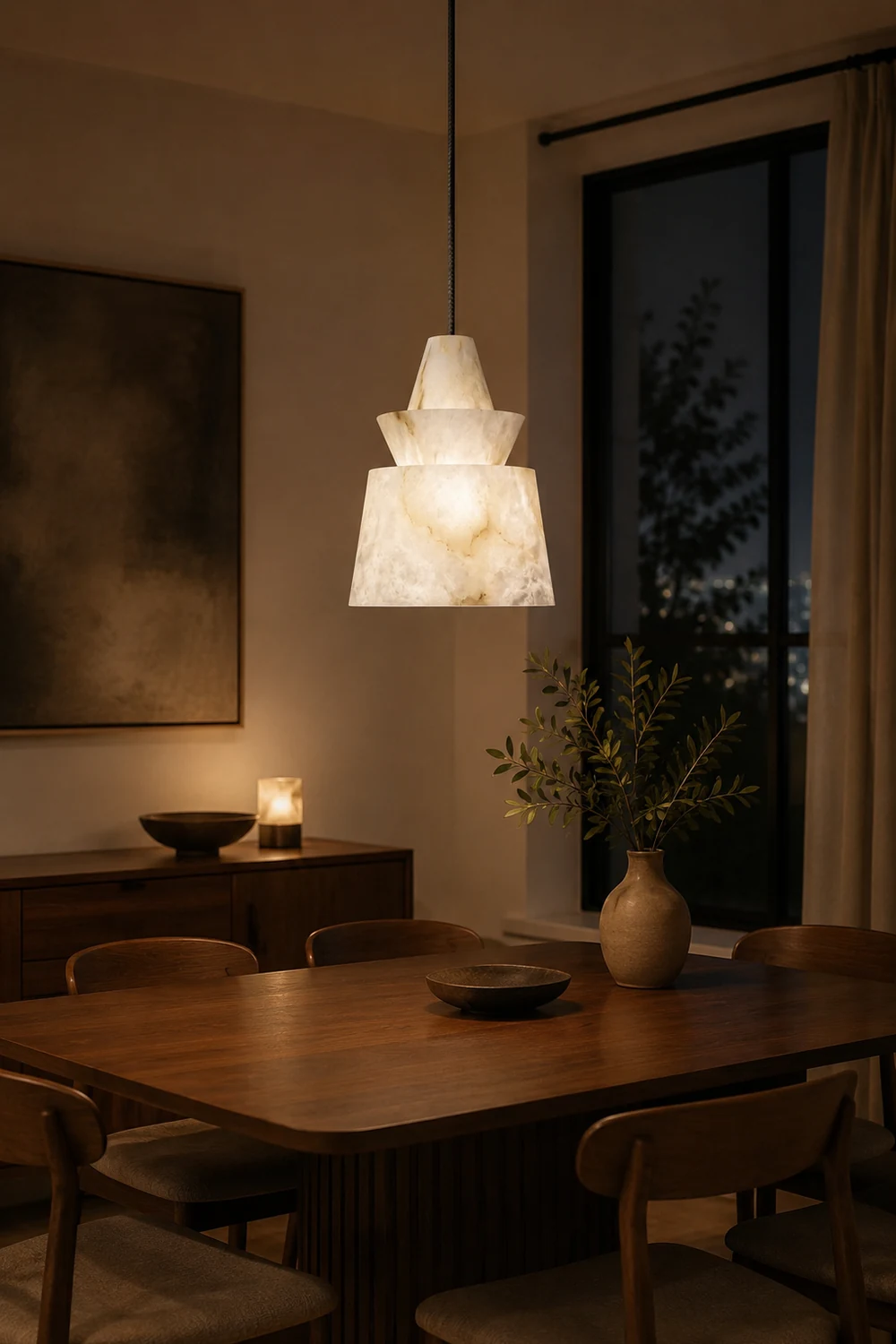 White Alabaster  Pendant Light - Lumpaz