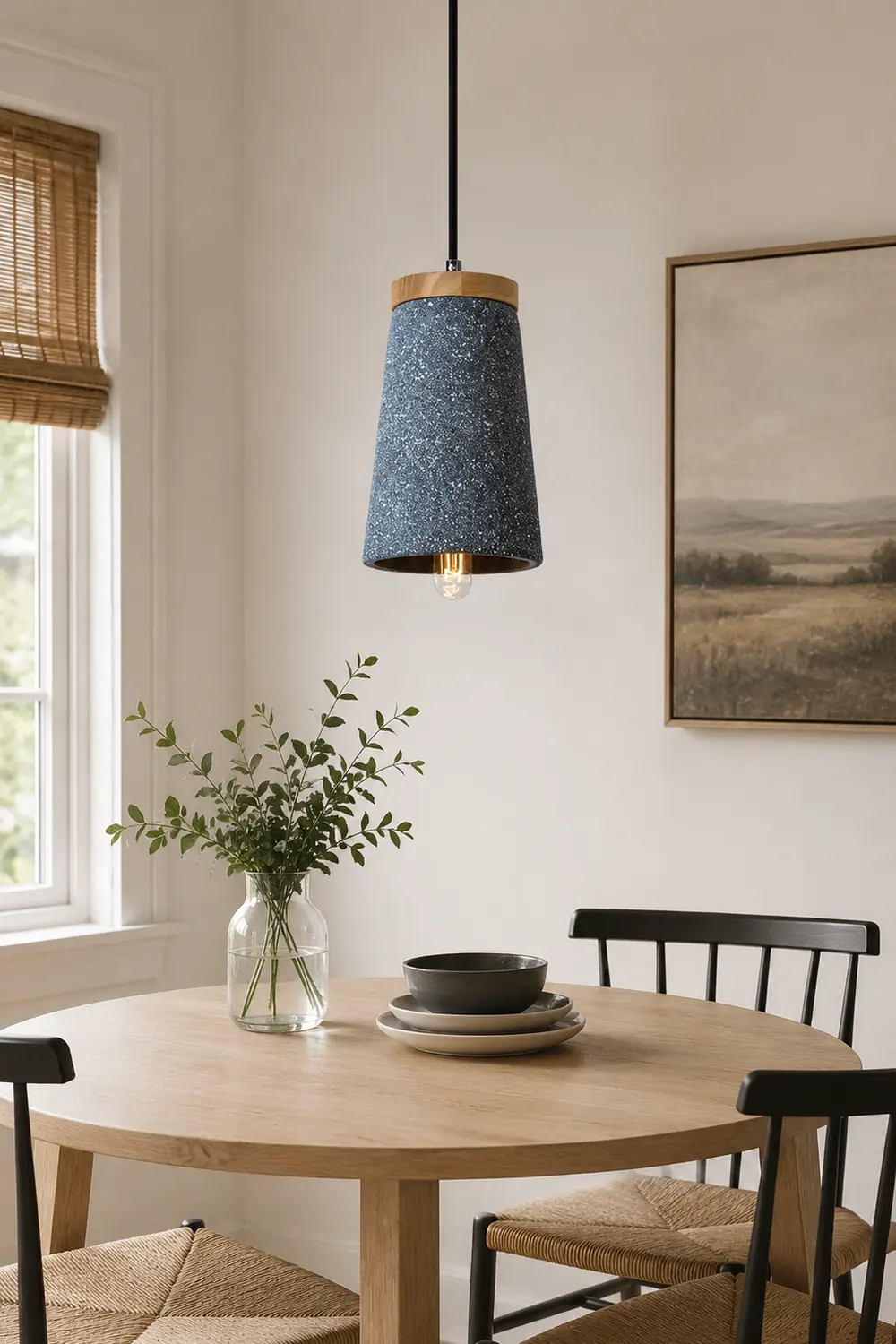 Coburg Wood Cement Pendant Light - Lumpaz