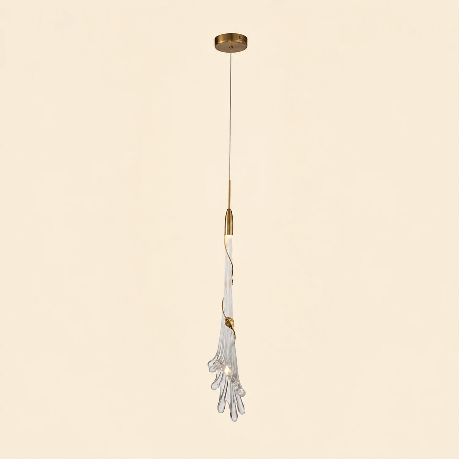 Sanna Elegant Flower Metal/Glass Pendant Light, Bedroom - Lumpaz