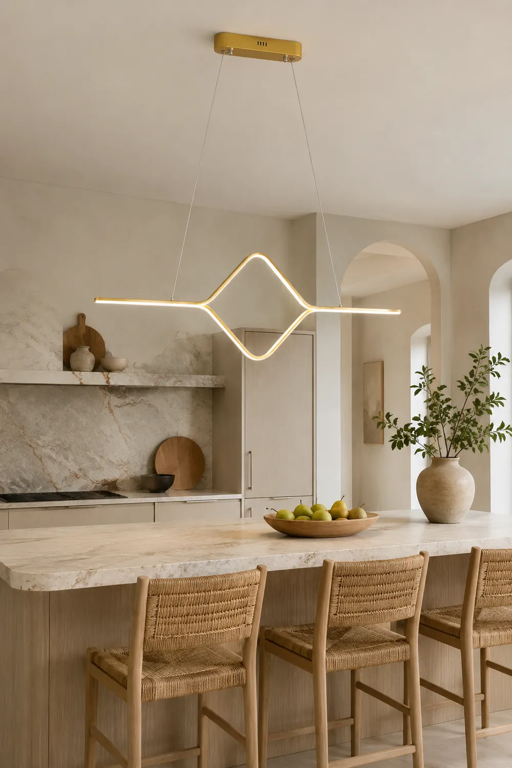 Bouvet Modern Linear Square Pendant Light, , Gold/Black - Lumpaz
