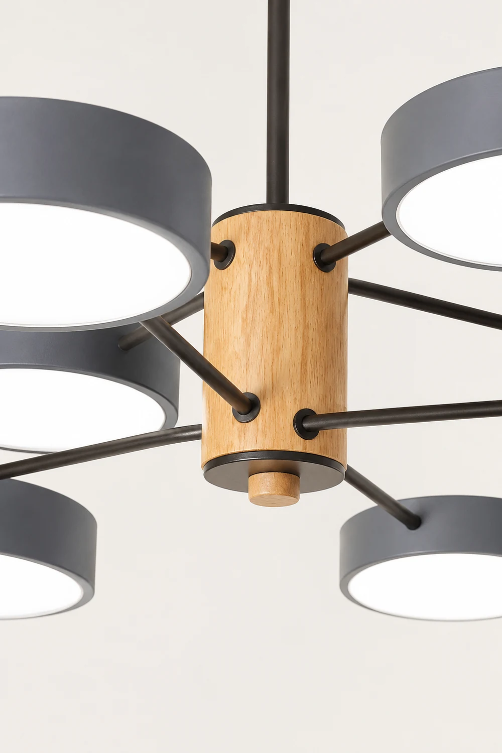 Sienna Art Deco Pendant Light, White/Green/Gray, Metal/Wood - Lumpaz