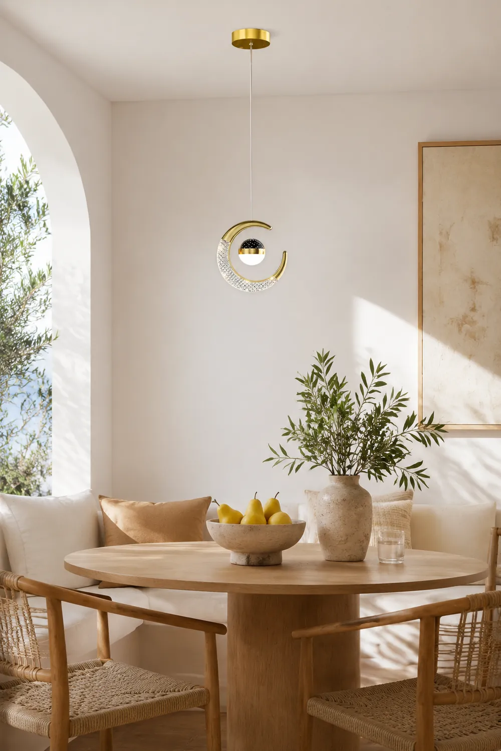 Madina Modern LED Pendant Light Starry, Black/Gold - Lumpaz
