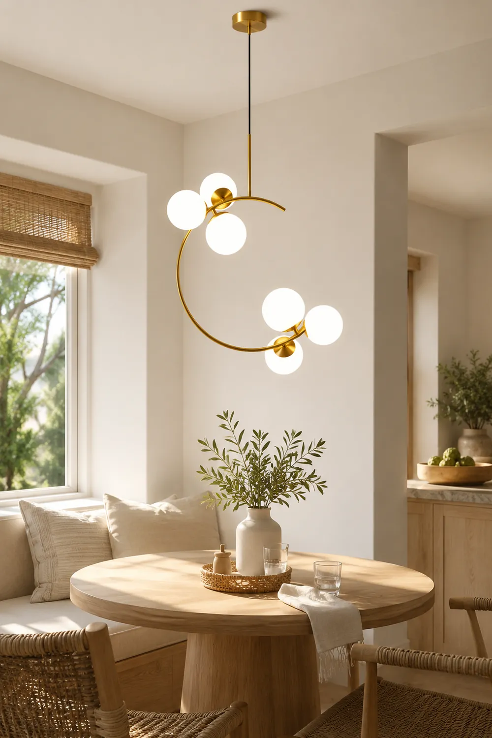 Valentina Modern Glass Globe Pendant Light, Metal & Glass, 3 Style - Lumpaz