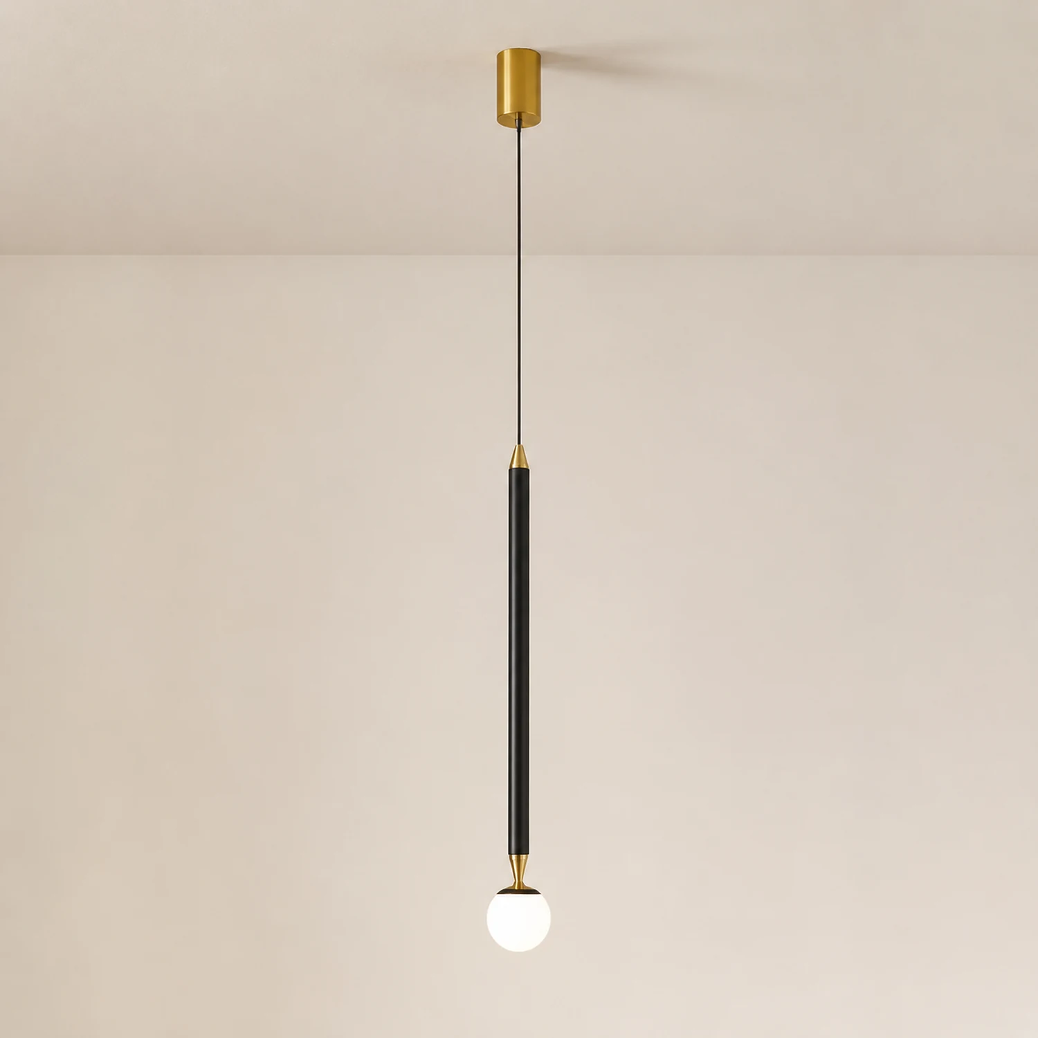 Carr Linear Metal Pendant Light, Black & Gold - Lumpaz