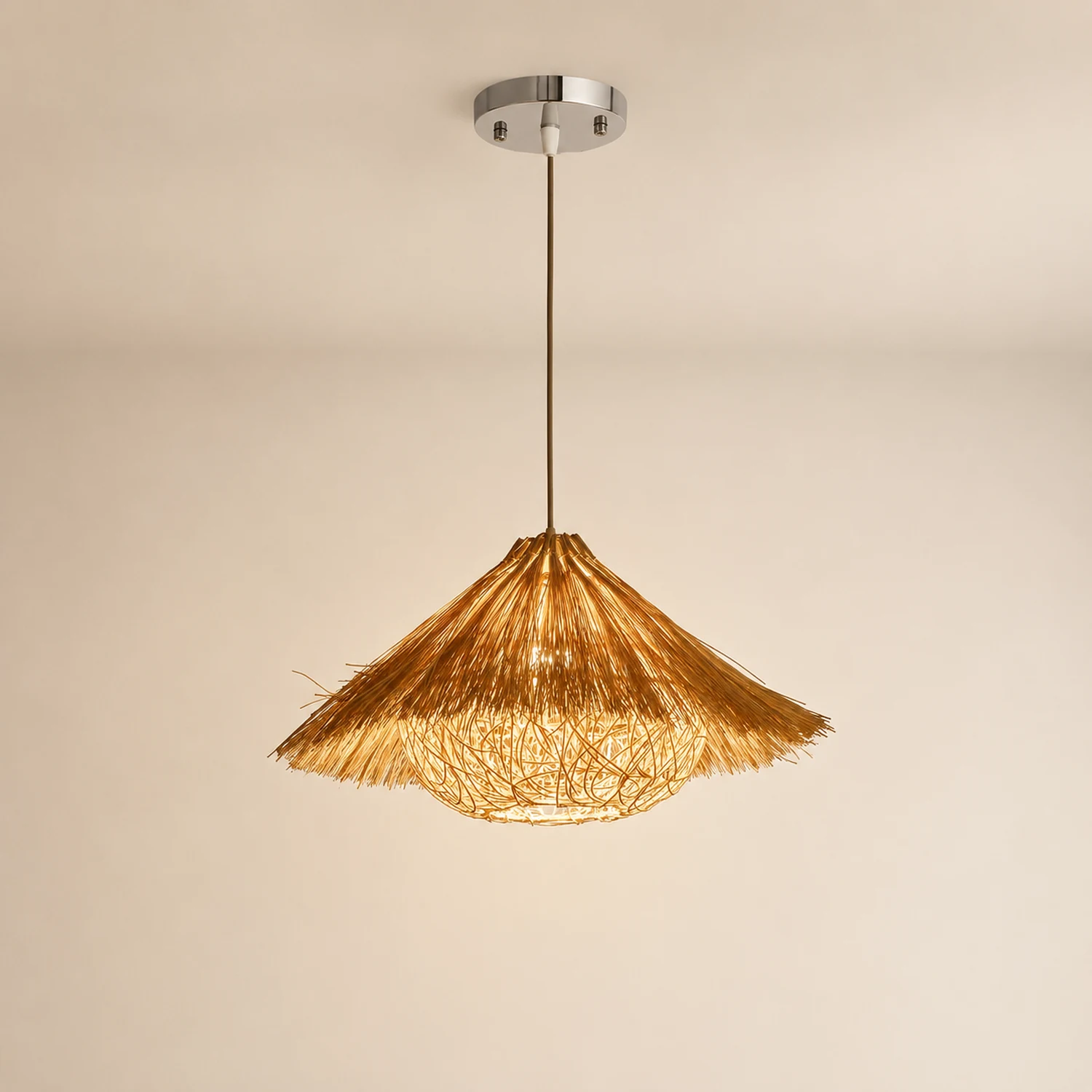 Muto Hand-Woven Rattan Modelling Pendant Light - Lumpaz