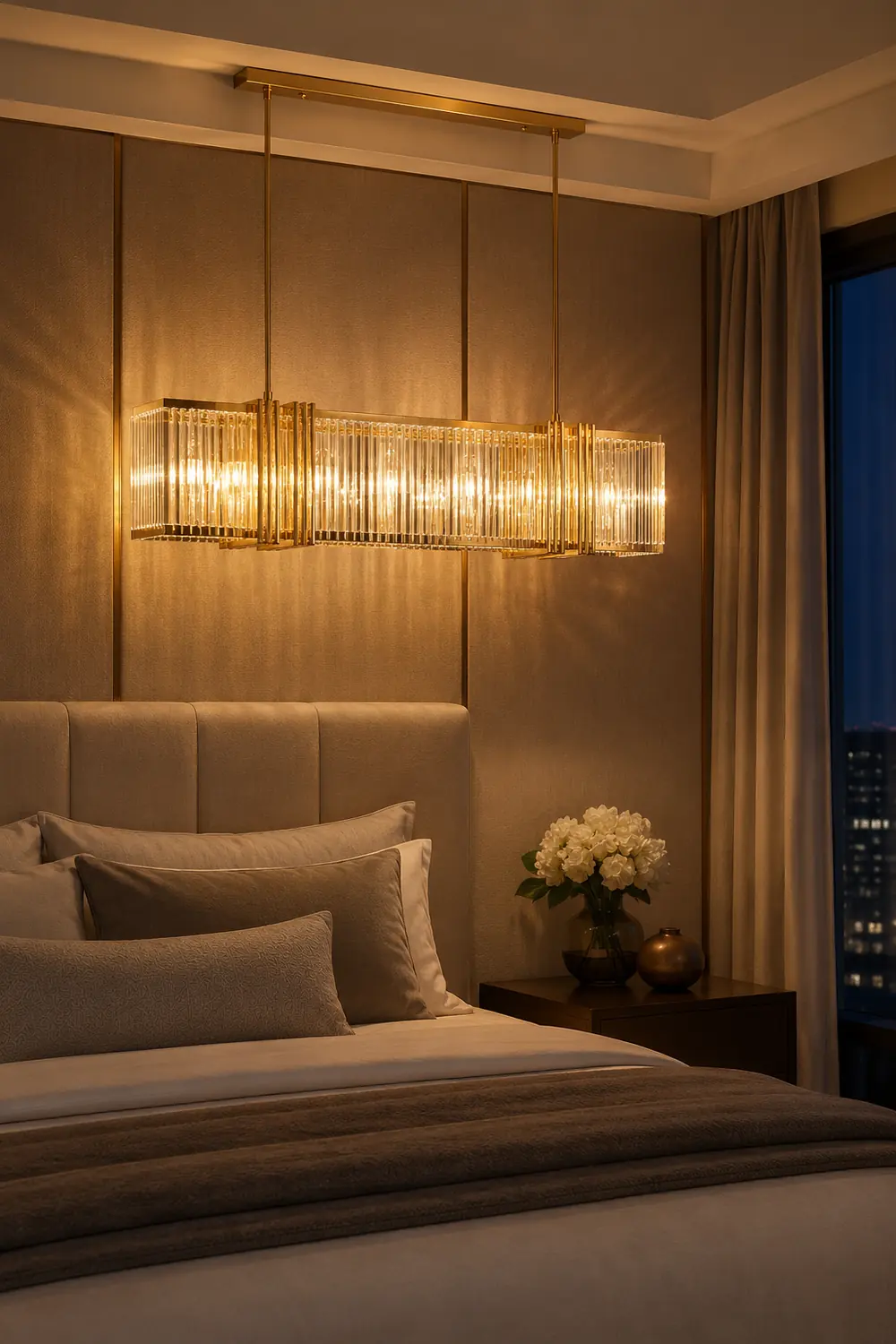 Kajetan Metal Chandelier Pendant Light, Luxury Rectangular Gold Living Room - Lumpaz